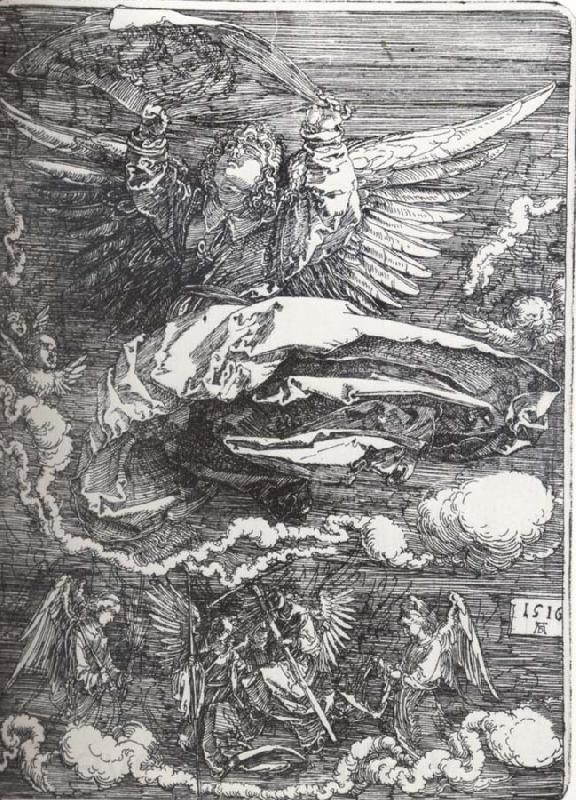 Albrecht Durer The Sudarium Held By An Angel on a small Cartellino